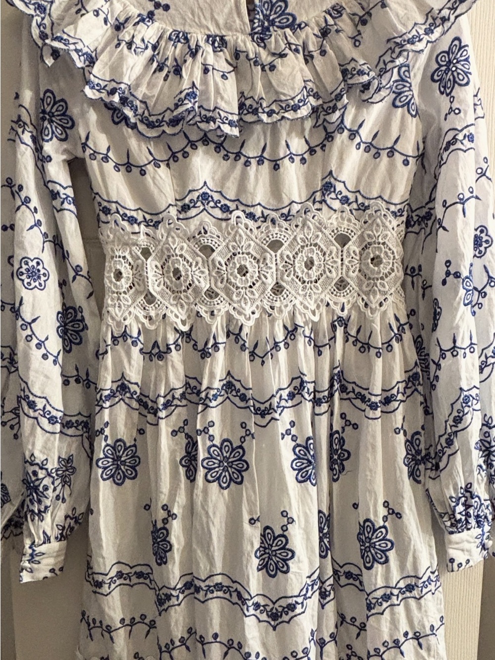 ASOS Broderie Blouson Sleeve Midi Dress Sz 4